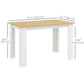 47" Kitchen Table for 4-6 People, Dining Table with Wood Effect for Dining Room, Oak