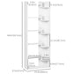 6-Tier Tall Bookcase, Modern Storage Bookshelf, Display Shelves, Floor Standing Shelving, Display Rack for Living Room, Home Office, White
