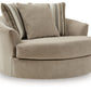 Linenhause - Oversized Swivel Accent Chair - Dune