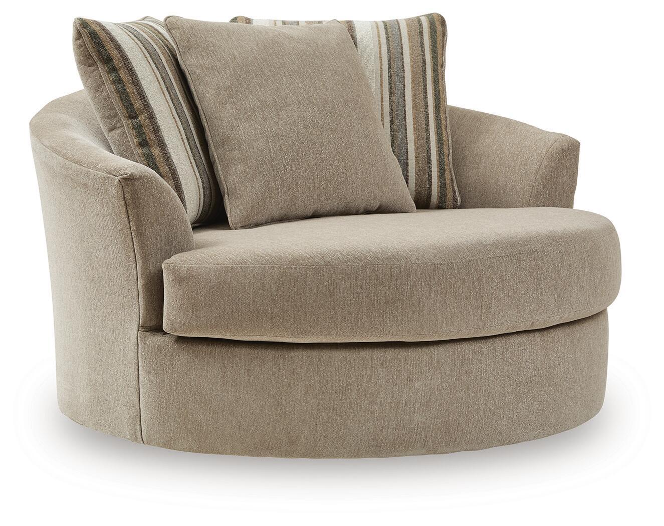 Linenhause - Oversized Swivel Accent Chair - Dune