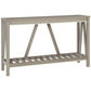 Farmhouse Entryway Table, Rustic Console Table with Storage Shelf for Living Room and Hallway, Distressed Grey