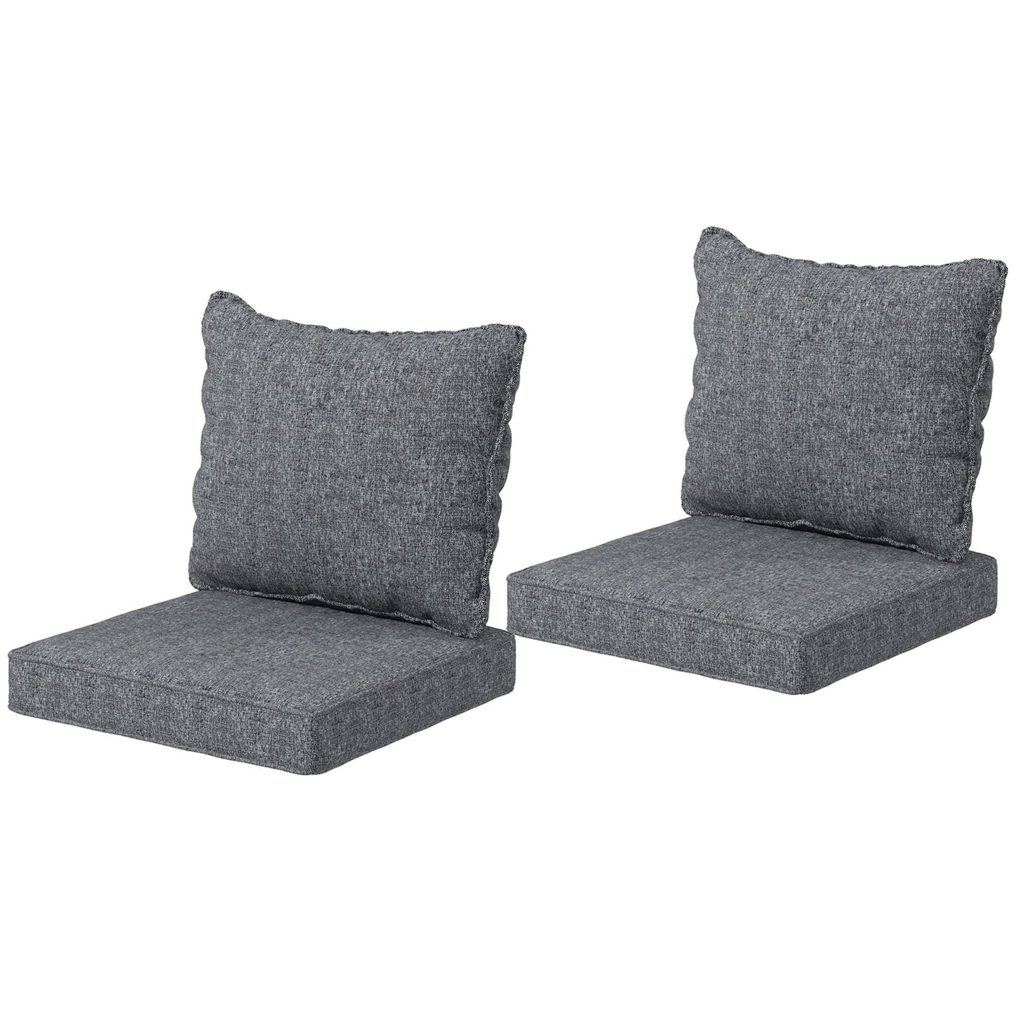 4-Piece Seat Cushion Pillows Replacement, Patio Chair Cushions Set with Back for Indoor Outdoor, Grey