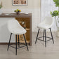 26" Counter Height Barstools Set of 2, Upholstered Swivel Bar Stools with Backrests and Armrests, Cream White