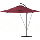 9.5' Cantilever Umbrella with Wind Protection Strap and Cover, Hanging Umbrella with Crank and Cross Base, UPF 50+, Red