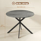40" Round Kitchen Table for 4, Industrial Dining Table with Steel Legs for Dining Room, Distressed Grey
