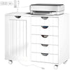 5-Drawer Mobile Lateral Filing Cabinet with USB - White