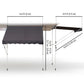 6.6'x5' Manual Retractable Patio Awning Window Door Sun Shade Deck Canopy Shelter Water Resistant UV Protector Grey