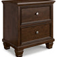 Danabrin - Brown - Two Drawer Nightstand