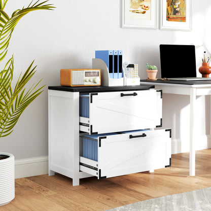 2-Drawer Farmhouse Filing Cabinet - White