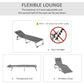 Folding Lounge Chair, Patio Lounger with Headrest, 5-Level Adjustable Backrest, and Aluminum Frame, Black
