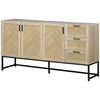 Coffee Bar Cabinet with Drawers and Shelves - Oak