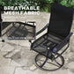 2-Piece Swivel Patio Dining Chairs, 360° Swivel Rocking Outdoor Chairs with Curved Armrests, Breathable Mesh Seat & S Shape Backrest for Yard, Lawn, Porch, Black