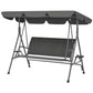 3-Seat Patio Swing Chair, Outdoor Canopy Swing Glider with Adjustable Shade, Grey
