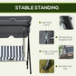 3-Seater Outdoor Porch Swing with Adjustable Canopy, Patio Swing Chair for Garden, Poolside, Backyard, Grey and White