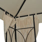 10' x 10' Patio Gazebo Outdoor, Canopy Shelter with Double-tier Roof, Pavilion Sidewalls for Garden Events, Cream White