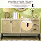 Buffet Cabinet, Coffee Bar Cabinet with Drawers and Adjustable Shelves, Oak