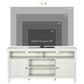 TV Stand for TVs up to 55", TV Unit with Storage Cupboard and Shelves, 55.1" x 15.7" x 27", White