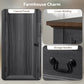 Farmhouse Sideboard with Charging Station and Thickened Top, 58" Buffet Cabinet with 2 Soft-Close Drawers, Black