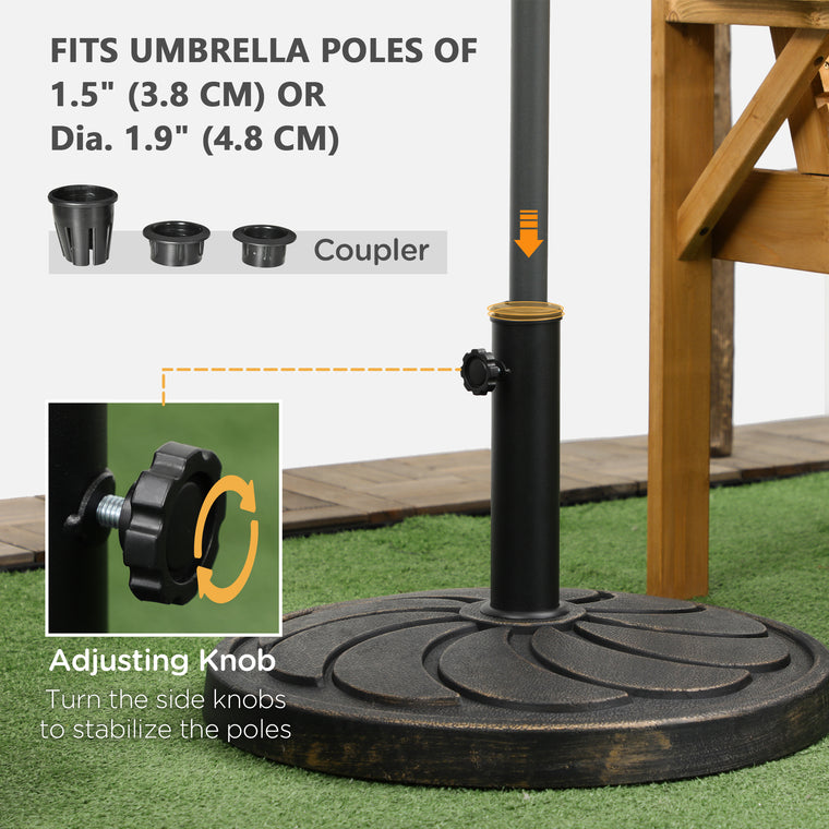 40 lb Bronze Round Resin Umbrella Base, Heavy Duty