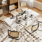 Modern Extendable Dining Table, 55.1 x 31.5 in, for 6-8 People, Expandable Dining Table for Kitchen, White