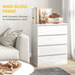 4 Drawer Cabinet, High Gloss Drawer Chest for Bedroom, Chest of Drawers with Metal Runners and Groove Handles, White