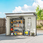 8 x 4FT Galvanized Garden Storage Shed, Metal Outdoor Shed with Double Doors and 2 Vents, Light Grey