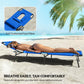 Folding Lounge Chair Set of 2, Reclining Beach Tanning Chair with Face Hole, Pillow, 4-Position Adjustable Flat Sun Lounger, Steel Frame for Outdoor Patio Pool, Green