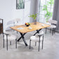 4 Pieces Kitchen Chairs, Modern Dining Chairs w/ Berber Fleece Upholstery and Steel Legs for Living Room, Cream White