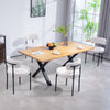 4 Pieces Kitchen Chairs, Modern Dining Chairs w/ Berber Fleece Upholstery and Steel Legs for Living Room, Cream White