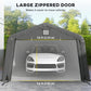 Portable Garage, Heavy Duty Carport Canopy with Ventilation Windows and Large Roll-up Door, Dark Grey