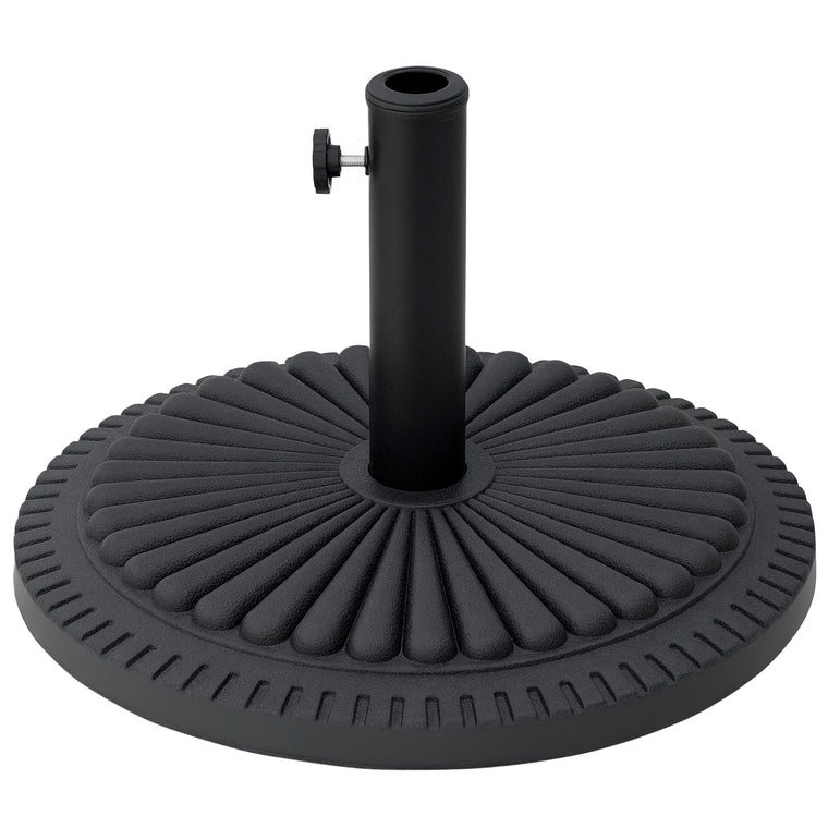 Black Round Cement Umbrella Base for 1.4-2" Poles