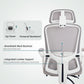 Ergonomic Office Chair, Mesh Reclining Desk Chair with Adjustable Lumbar Support, Headrest, Grey