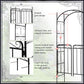7' Metal Garden Arbor Arch with Scrollwork Doors