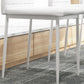 High Back Dining Chairs, Modern Upholstered PU Leather Accent Chairs with Metal Legs for Kitchen, Set of 6, White
