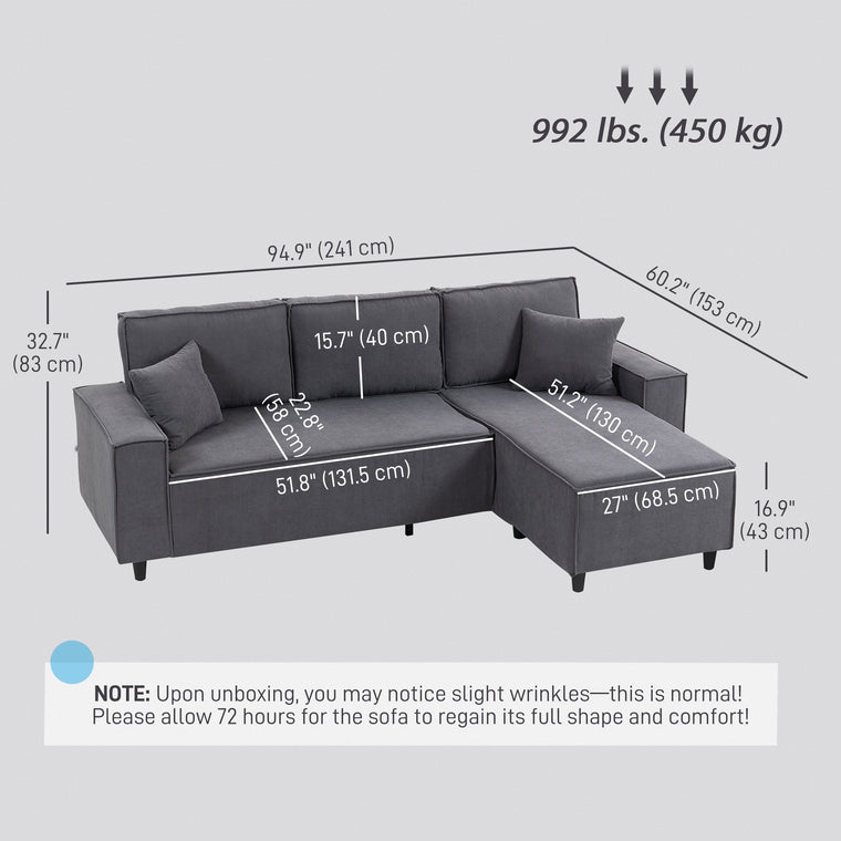 Corduroy Corner Sectional with Changeable Chaise
