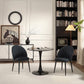 Modern Dining Chairs Set of 4, Upholstered Dining Room Chairs with Metal Legs, Shell Backrest, Padded Seat, Black