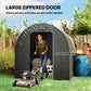 Outdoor Storage Shed, Heavy Duty Galvanized Steel Portable Shed for Bike, Motorcycle, Garden Tools, Black