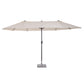 15ft Double-Sided Rectangular Patio Umbrella with Hand Crank