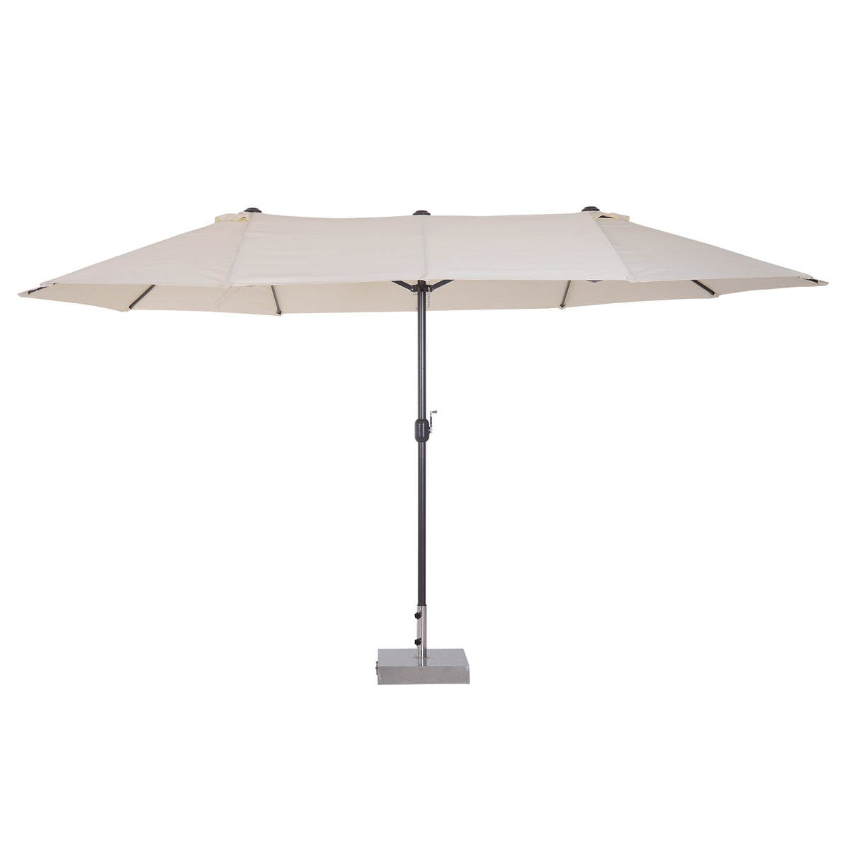 15ft Double-Sided Rectangular Patio Umbrella with Hand Crank