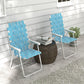 Set of 2 Folding Patio Chairs, Portable Chair Set with Armrests for Camping, Garden, Pool, Beach, Backyard, Green - Blue
