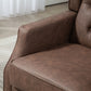 Single Person Sofa Small Cozy Comfortable Modern Faux Leather Thick Padding Living Room Bedroom Home Office Brown