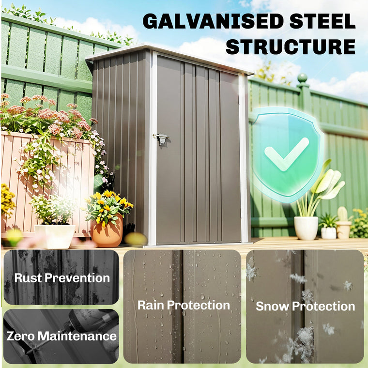 3.3' x 3.4' Lean-To Storage Shed with Lockable Doors