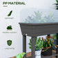 41L Self Watering Raised Garden Bed w/ Ventilation Transparent Lid Greenhouse, Planter Box w/ Storage Shelf, Dark Grey