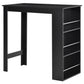 Bar Table Counter Height Dining Table with 3 Storage Shelves for Kitchen, Dining Room, Living Room, Black