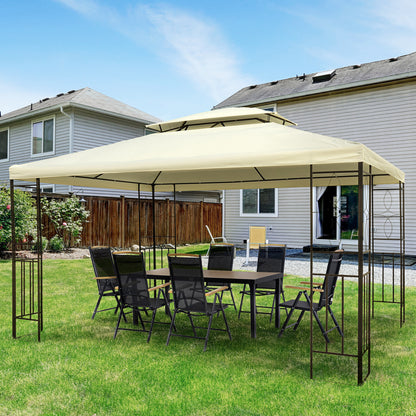 10x13ft Cream White Steel Gazebo with Vented Roof