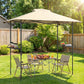5 x 8.5 ft Pop Up Grill Gazebo with 2 Shelves, UPF 50+ Outdoor Instant Canopy Portable Shelter with Carry Bag, Khaki