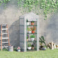 Portable Greenhouse Outdoor Hot House with 4 Tier Shelves, Steel Frame, PE Cover, 28" x 20" x 63" , White