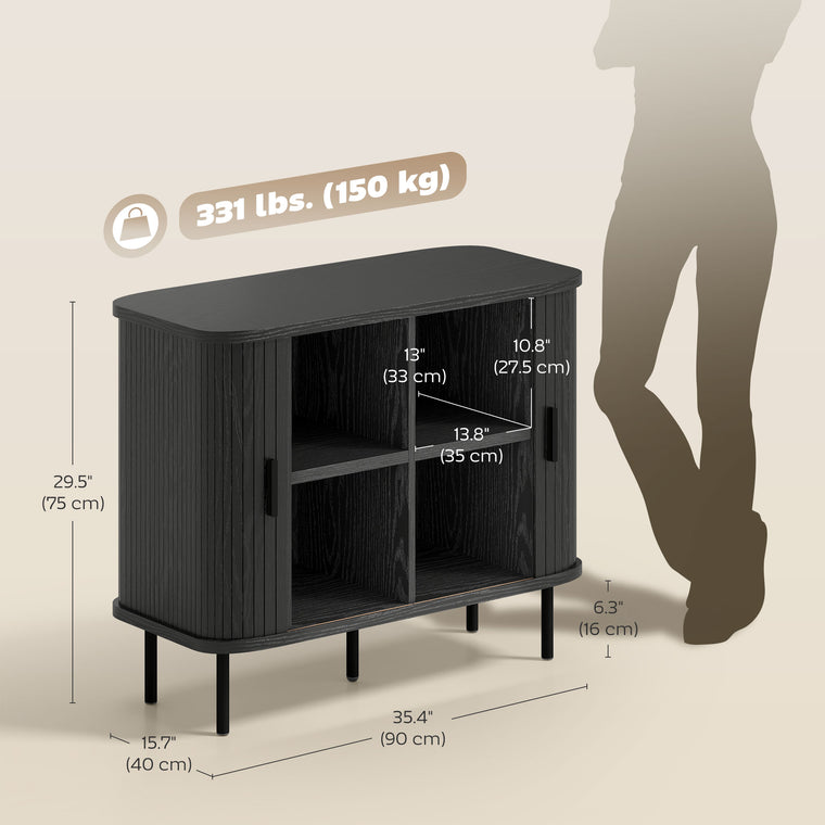 35.4" Sideboard Buffet with Tambour Doors