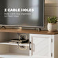 TV Stand for TVs up to 65 Inch, Entertainment Center with 2 Open Shelves, 2 Cabinets, Thick Top, White and Brown