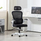 Mesh Office Chair, Ergonomic Desk Chair with Flip-up Armrest, Rotatable Headrest, Adjustable Lumbar Support, Black